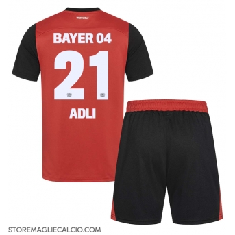 Bayer Leverkusen Amine Adli #21 Maglia Gara Casa Repliche 2024-25 Bambino Maniche Corte